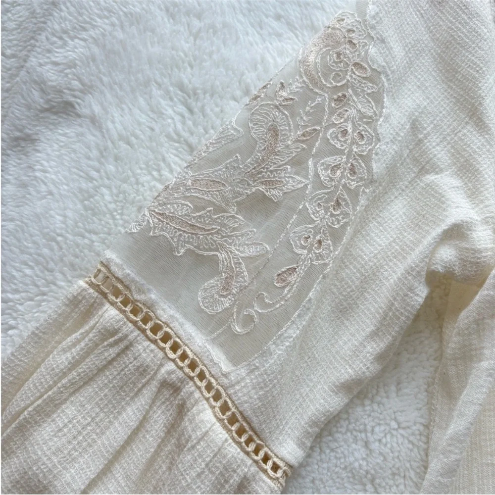 Anthropologie Ranna Gill Cream Long Sleeve Blouse, NWT - Picture 5 of 6